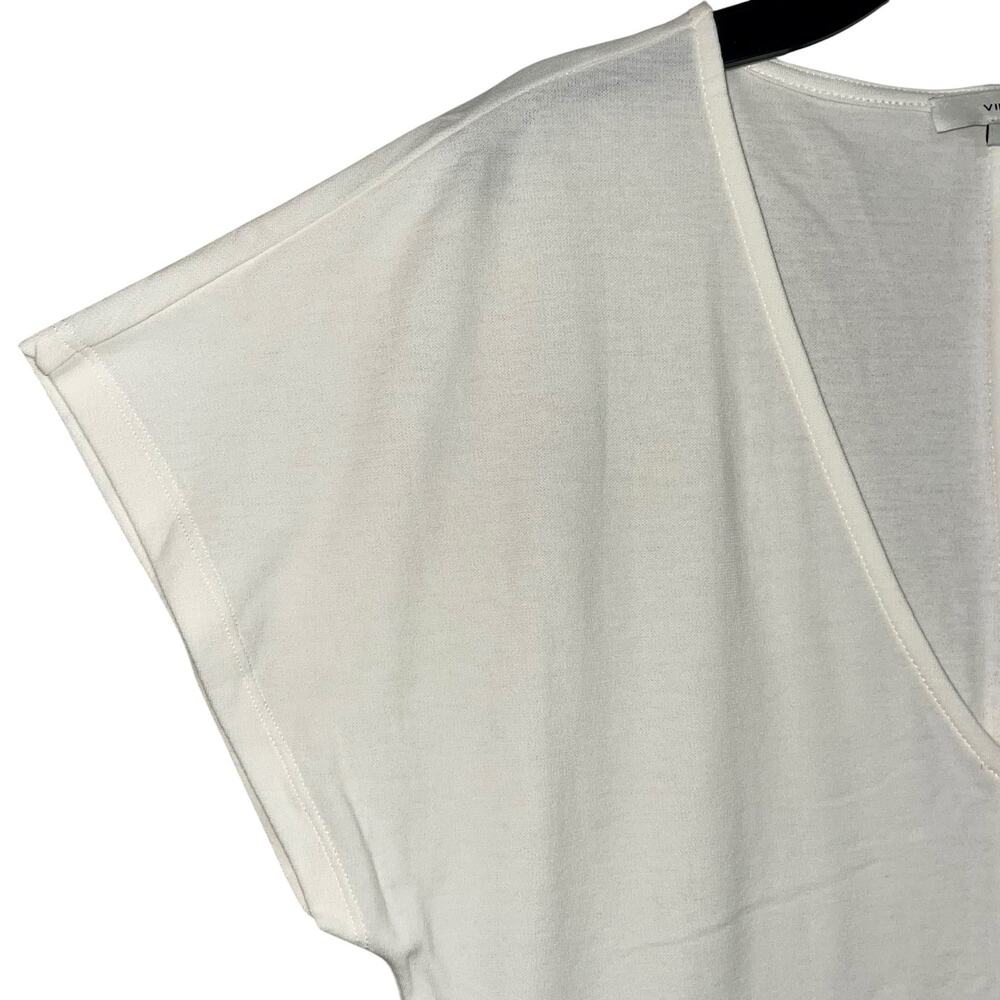 Vince Dolman Flutter Sleeve Top V-Neck - Picture 2 of 7